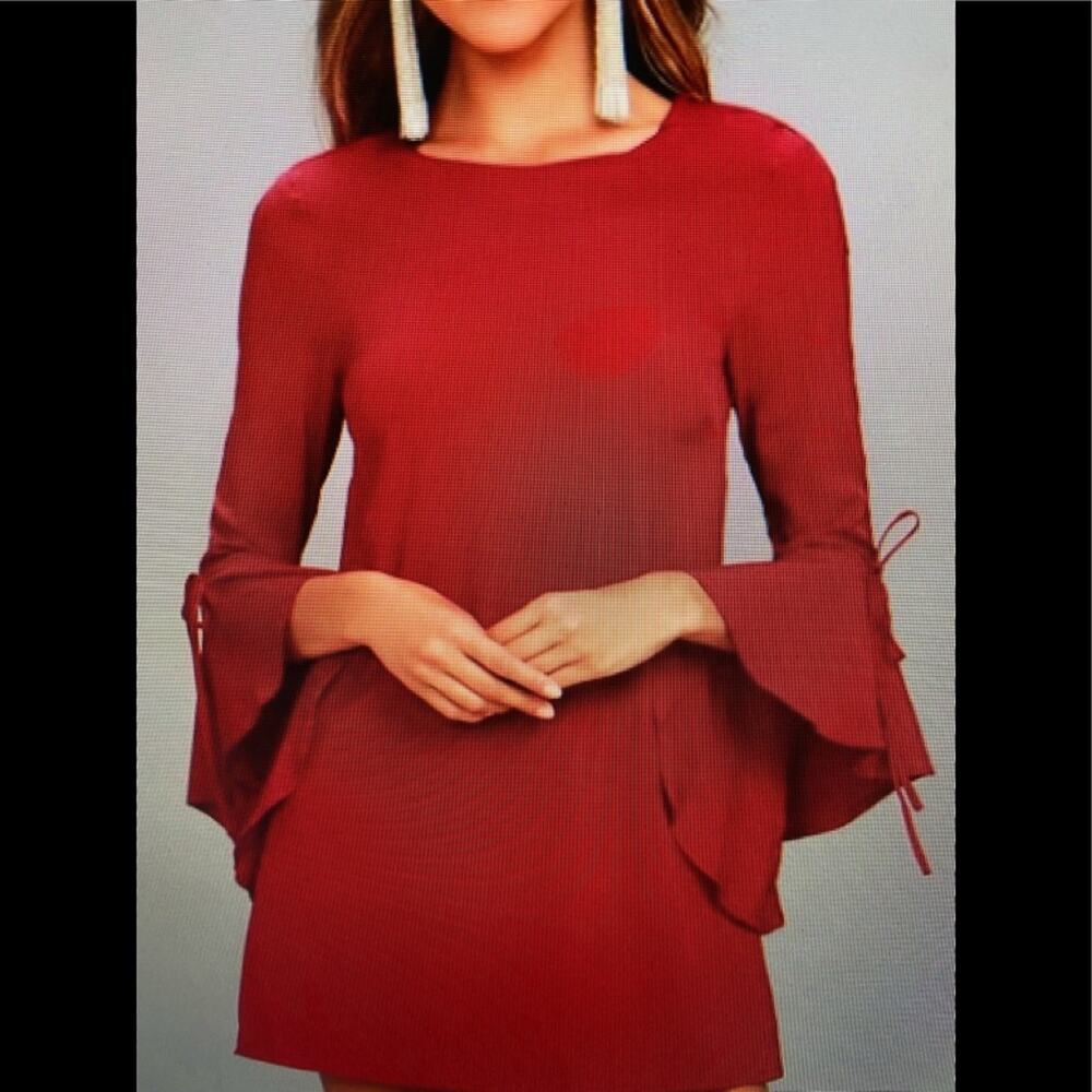 NWT LuLu’s Made for me red shift dress flounce sleeve extra small